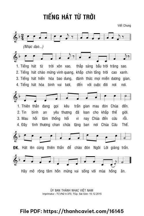 Tiếng hát từ trời - Viết Chung - trang 1