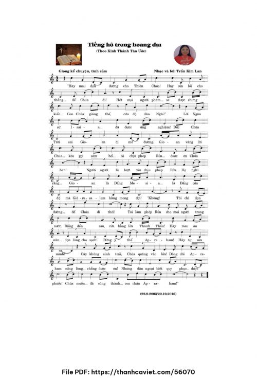 Tiếng hô trong hoang địa - Trần Kim Lan - trang 1