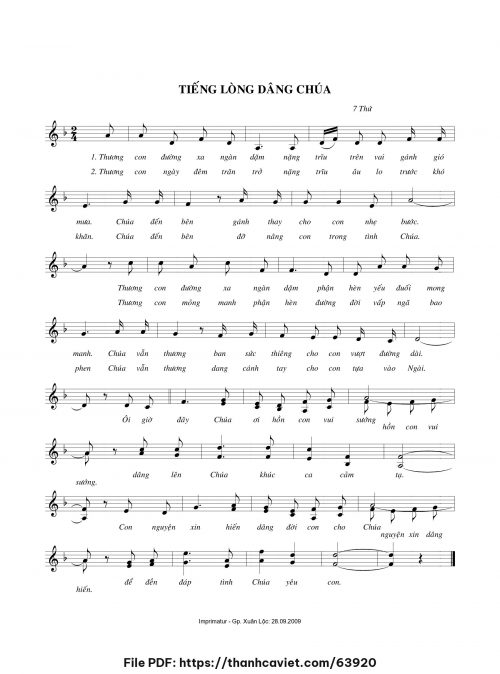 Tiếng lòng dâng Chúa - 7 Thứ - trang 1