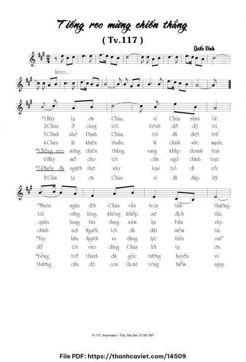 Tiếng reo mừng chiến thắng - Quốc Vinh - trang 1