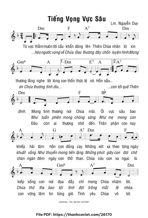 Tiếng vọng vực sâu - Lm. Nguyễn Duy - trang 1