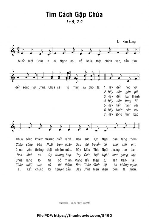 Tìm cách gặp Chúa - Lm. Kim Long - trang 1