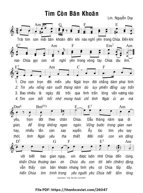 Tim còn băn khoăn - Lm. Nguyễn Duy - trang 1