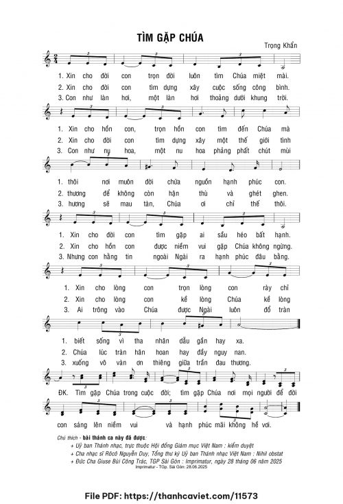 Tìm gặp Chúa - Lm. Trọng Khẩn - trang 1