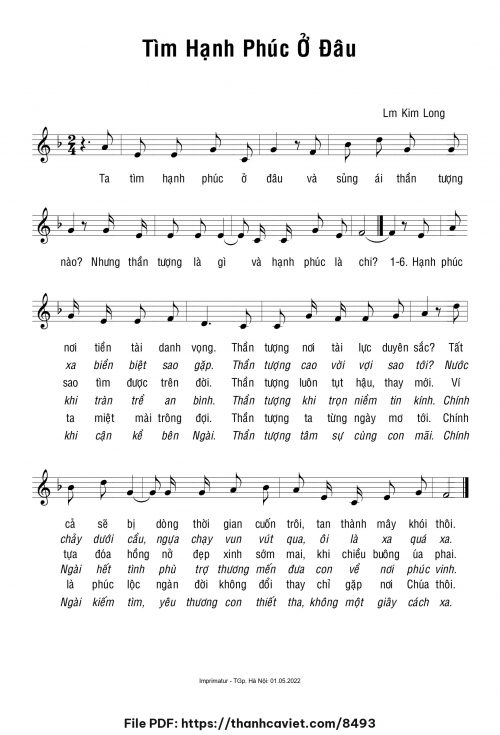 Tìm hạnh phúc ở đâu - Lm. Kim Long - trang 1