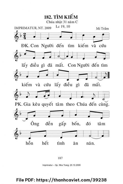 Tìm kiếm [CN31 TNC] – - Lm. Mi Trầm - trang 1