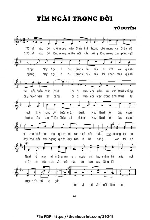 Tìm Ngài trong đời - Lm. Từ Duyên - trang 1
