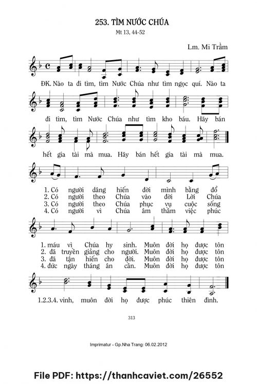Tìm Nước Chúa - Lm. Mi Trầm - trang 1