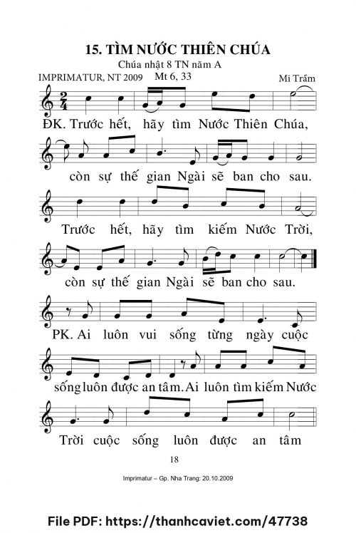 Tìm nước Thiên Chúa [CN8 TNA] – - Lm. Mi Trầm - trang 1