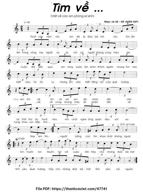 Tìm về - Hà Xuân Huy - trang 1