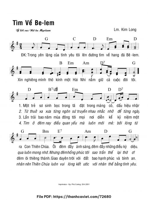 Tìm về Bêlem - Lm. Kim Long - trang 1