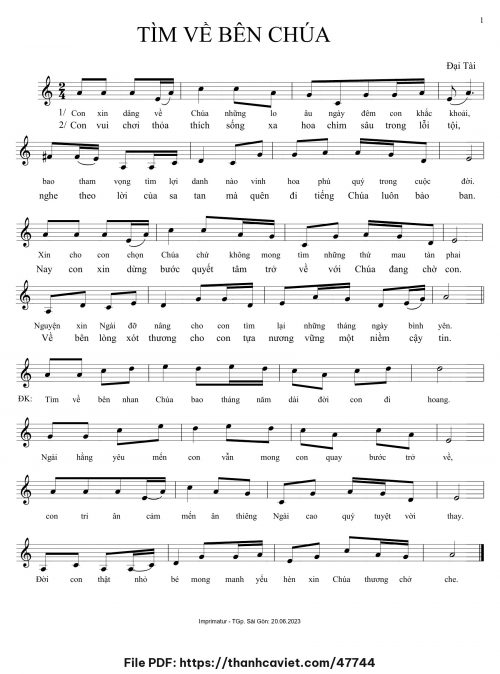Tìm về bên Chúa - Đại Tài - trang 1