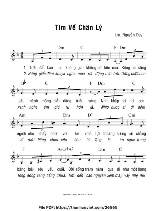 Tìm về chân lý - Lm. Nguyễn Duy - trang 1
