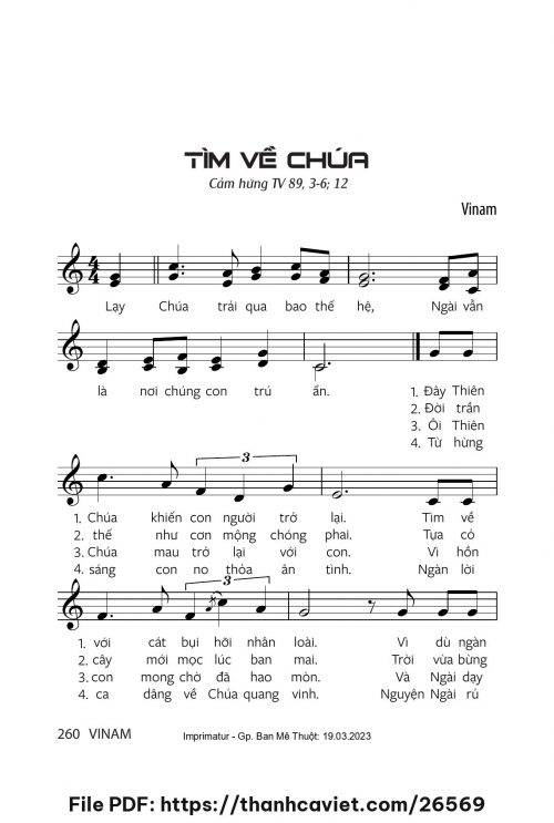 Tìm về Chúa - Vinam - trang 1
