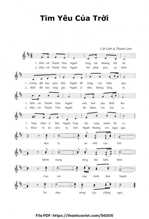 Tim yêu của Trời - Cát Linh - Thanh Lâm (Song Mộc) - trang 1