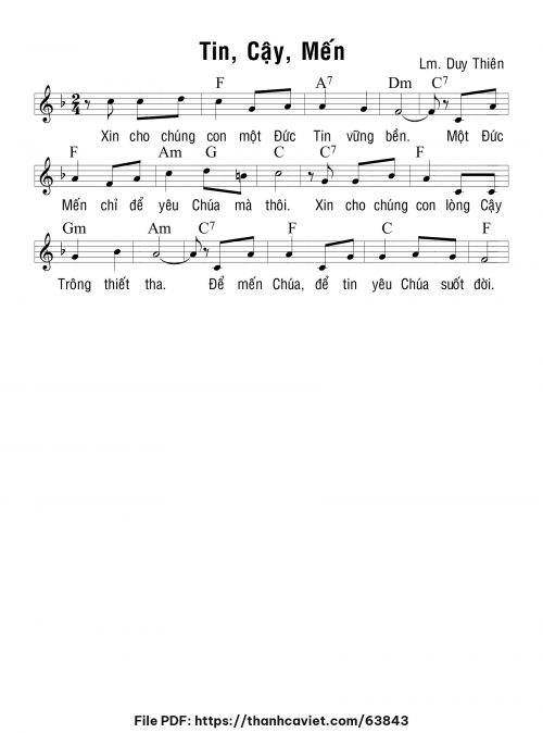 Tin Cậy Mến - Lm. Duy Thiên - trang 1