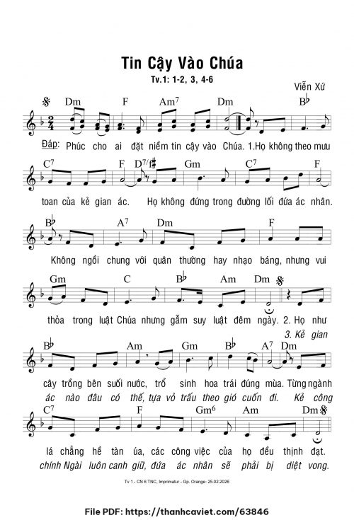 Tin cậy vào Chúa - Viễn Xứ - trang 1