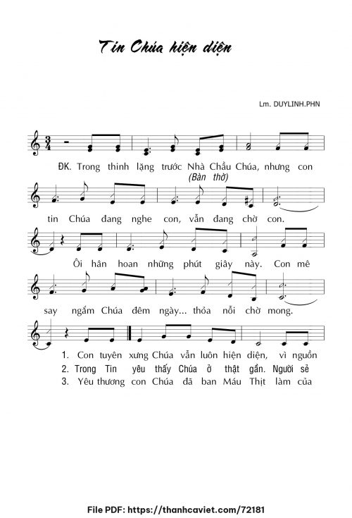 Tin Chúa hiện diện - Lm. DUYLINH.PHN - trang 1