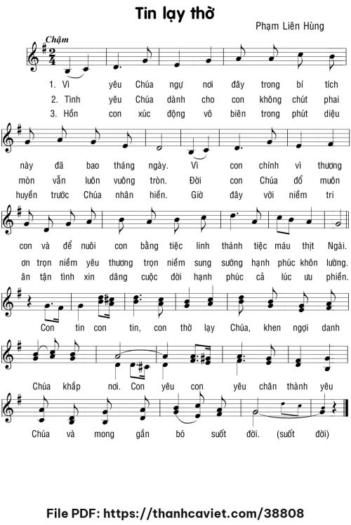 Tin lạy thờ - Lm. Phạm Liên Hùng - trang 1