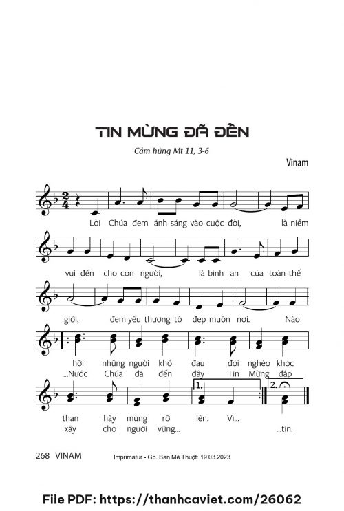 Tin Mừng đã đến - Vinam - trang 1