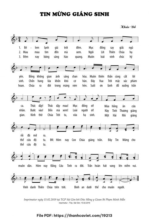 Tin Mừng Giáng Sinh - Lm. Khắc Đỗ - trang 1