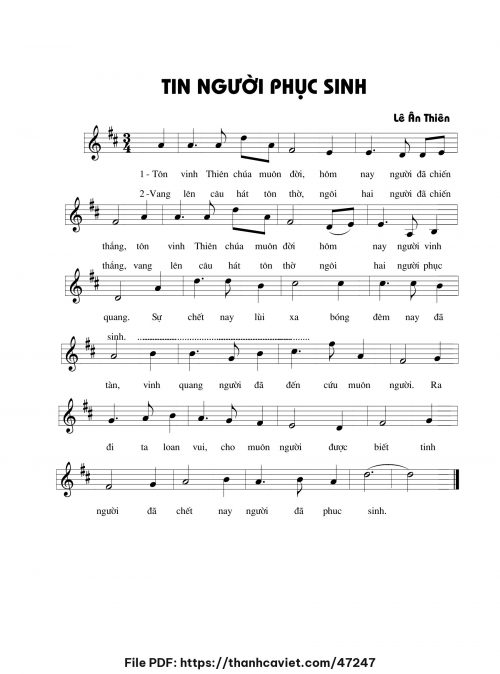 Tin Người phục sinh - Lê Ân Thiên - trang 1