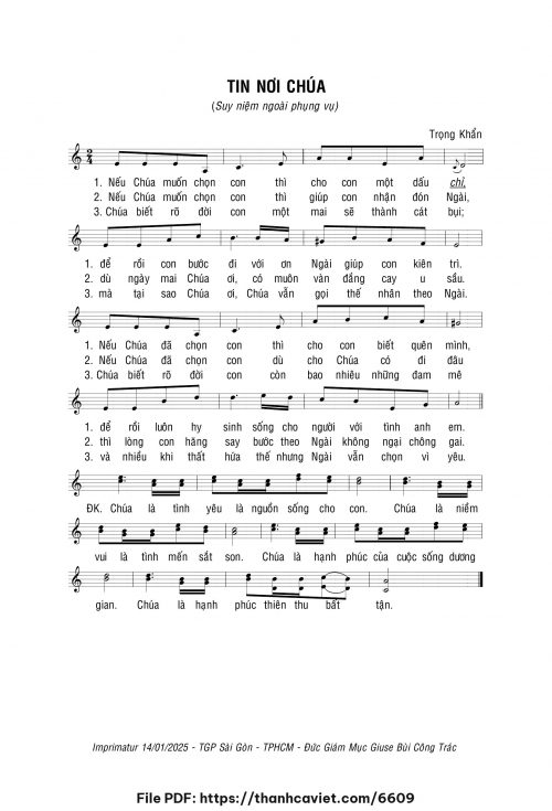 Tin nơi Chúa - Lm. Trọng Khẩn - trang 1