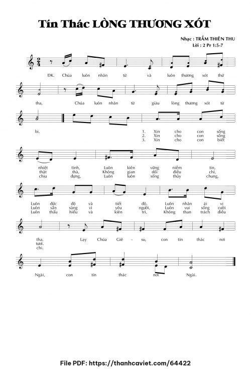 Tín thác Lòng Thương Xót Chúa - Trầm Thiên Thu - trang 1