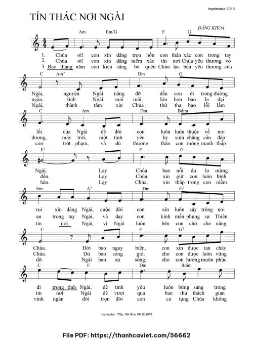Tín thác nơi Ngài - Đăng Khoa - trang 1