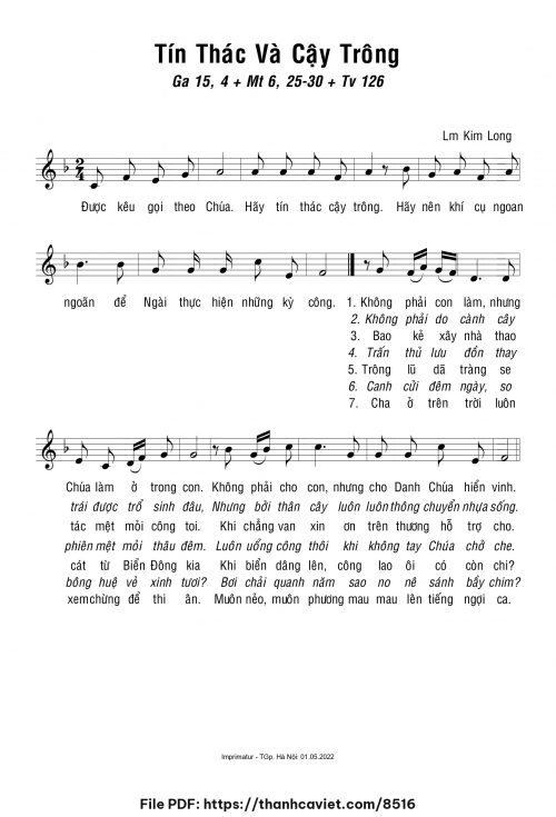 Tín thác và cậy trông - Lm. Kim Long - trang 1