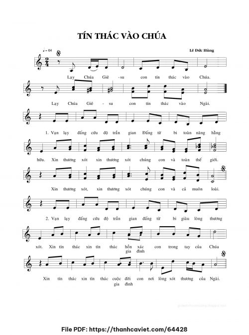 Tín thác vào Chúa - Lê Đức Hùng - trang 1