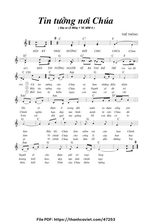 Tin tưởng nơi Chúa - Thế Thông - trang 1