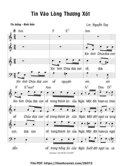 Tin vào lòng thương xót - Lm. Nguyễn Duy - trang 1