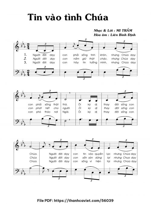 Tin vào tình Chúa - Lm. Mi Trầm (Hòa âm: Liên Bình Định) - trang 1
