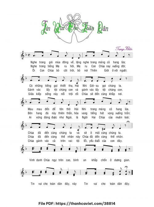 Tin vui cho toàn dân - Lm. Trọng Khẩn - trang 1