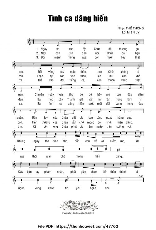 Tình ca dâng hiến - Thế Thông - trang 1