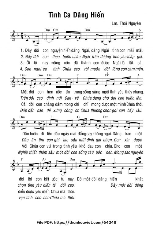 Tình ca dâng hiến - Lm. Thái Nguyên - trang 1