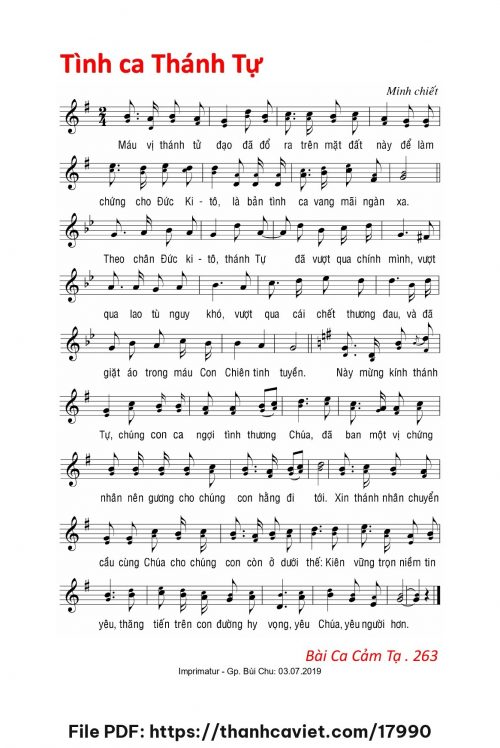 Tình ca Thánh Tự - Lm. Minh Chiết - trang 1
