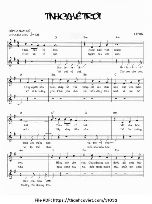 Tình ca về trời - Lê Tín - trang 1