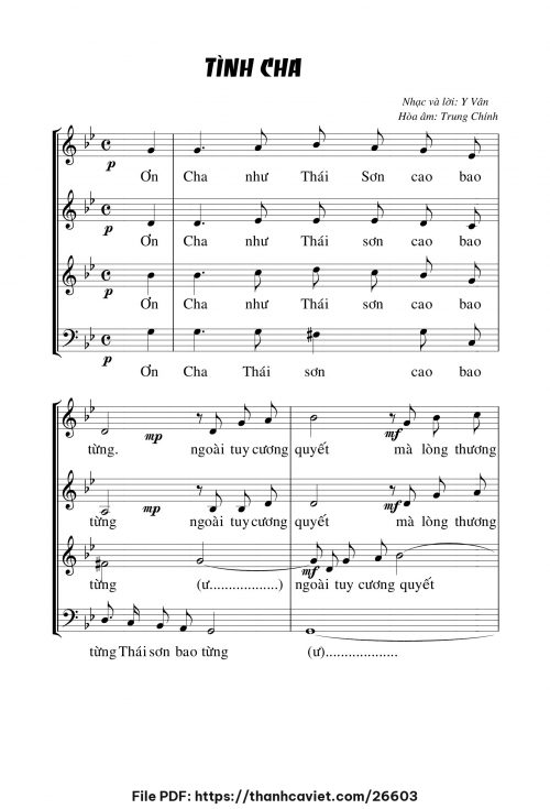 Tình cha - Y Vân - trang 1