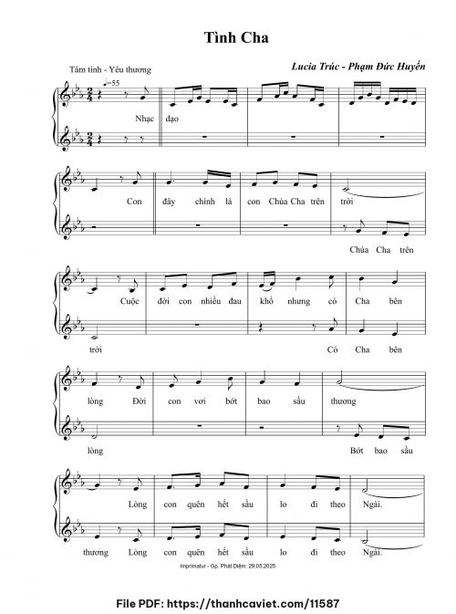 Tình Cha - Phạm Đức Huyến - Lucia Trúc - trang 1