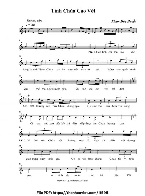 Tình Chúa cao vời - Phạm Đức Huyến - trang 1