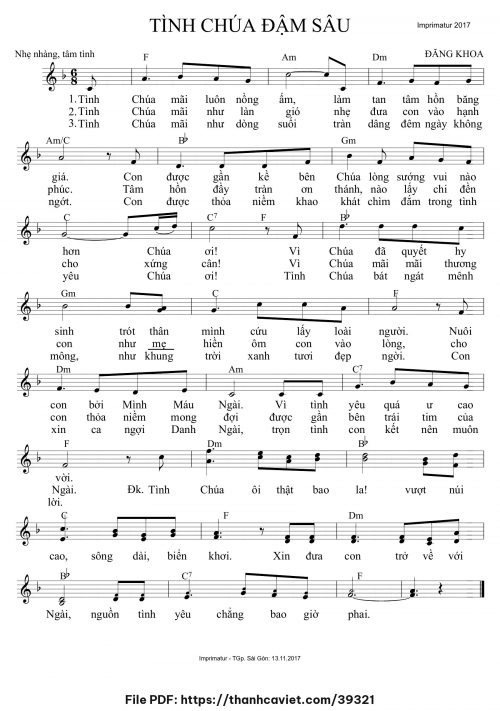 Tình Chúa đậm sâu - Đăng Khoa - trang 1