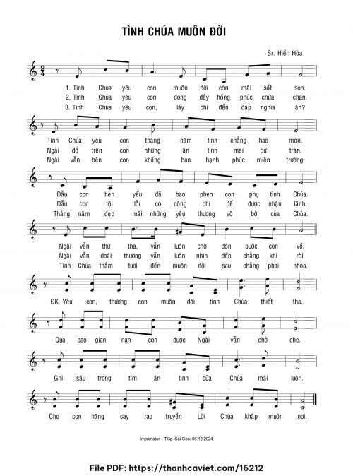 Tình Chúa muôn đời - Sr. Hiền Hòa - trang 1