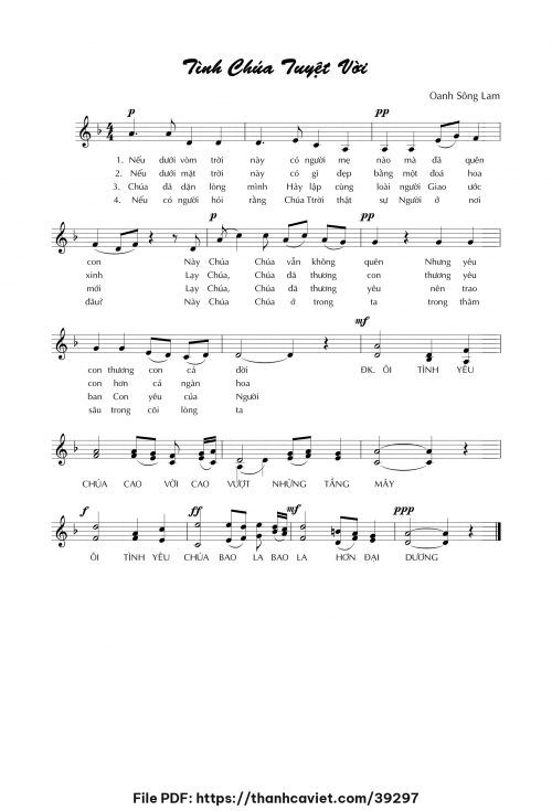 Tình Chúa tuyệt vời - Lm. Oanh Sông Lam - trang 1