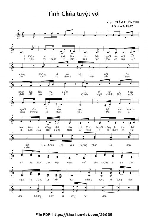 Tình Chúa tuyệt vời - Trầm Thiên Thu - trang 1