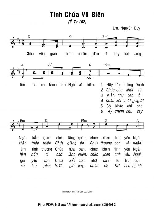 Tình Chúa vô biên - Lm. Nguyễn Duy - trang 1