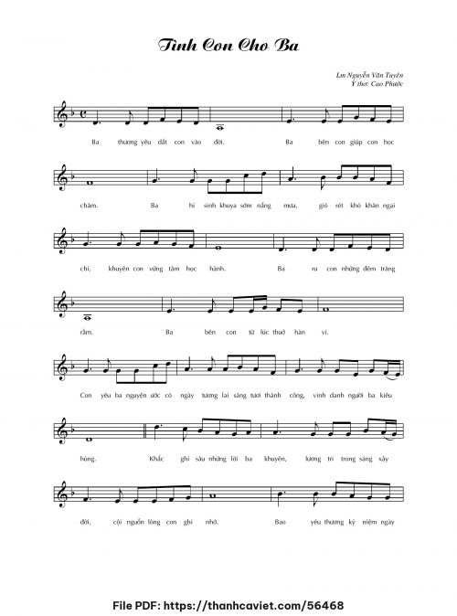 Tình con cho ba - Lm. Nguyễn Văn Tuyên - trang 1
