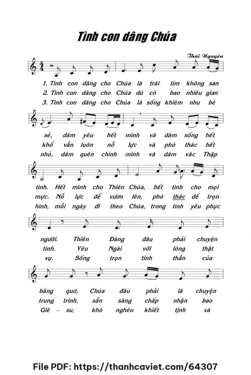 Tình con dâng Chúa - Lm. Thái Nguyên - trang 1