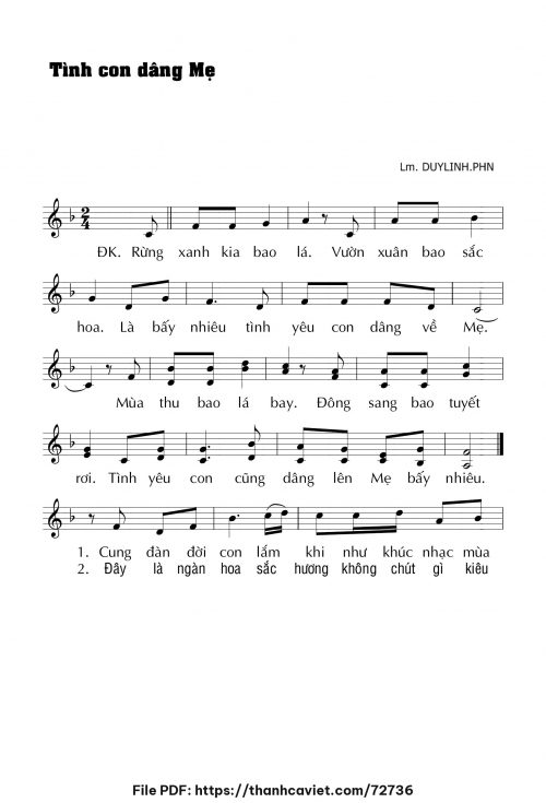 Tình con dâng Mẹ - Lm. DUYLINH.PHN - trang 1